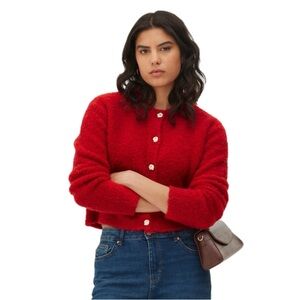 Primark, Red Button-Up Cardigan, Size L